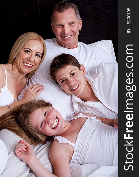 Portrait of happy family of four. Portrait of happy family of four