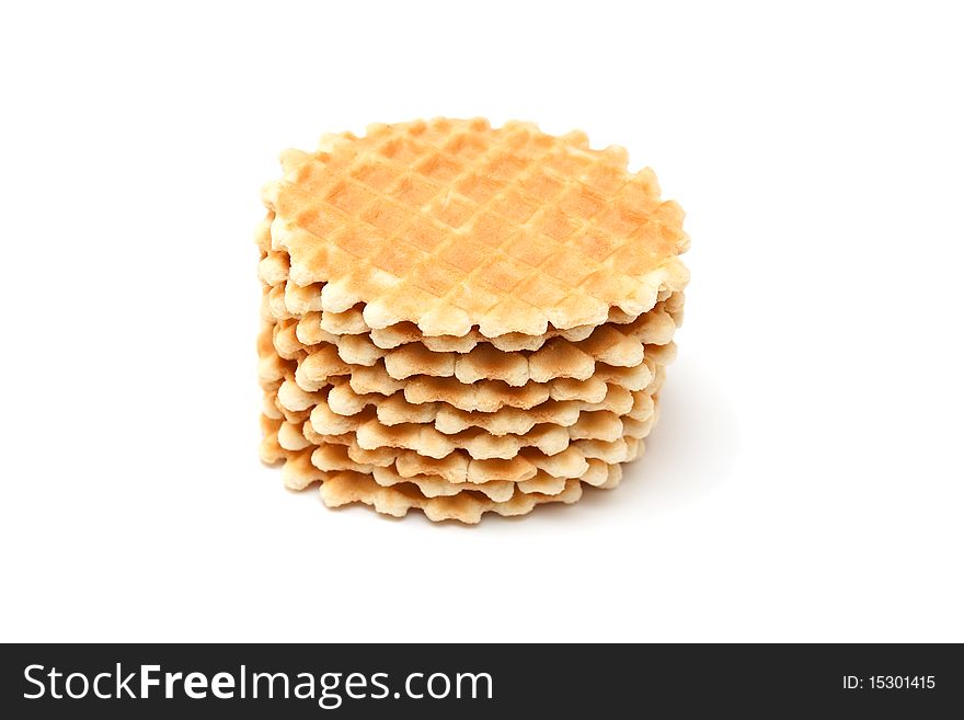 Wafer biscuits isolated on a white background.