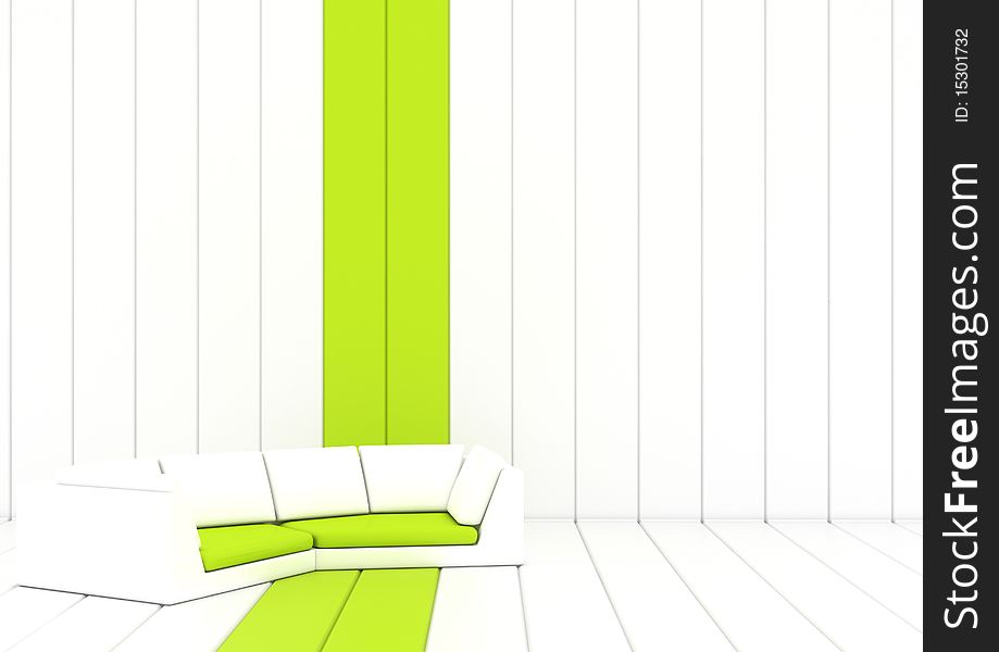 3d render of sofa in abstract interior