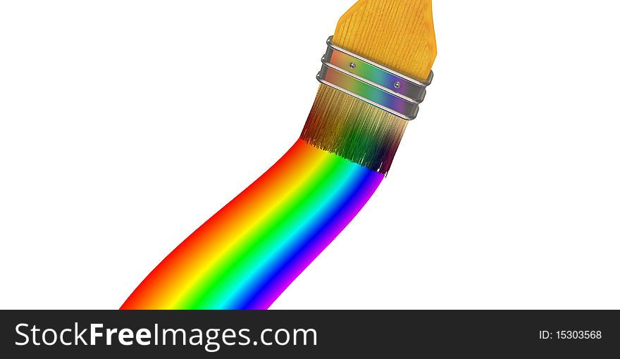 Paintbrush. White background, 3d render