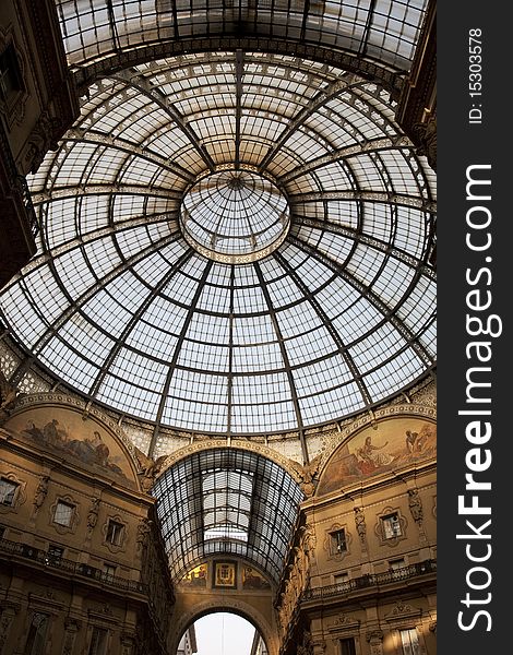 Dome Of Vittorio Emanuele Shopping Gallery