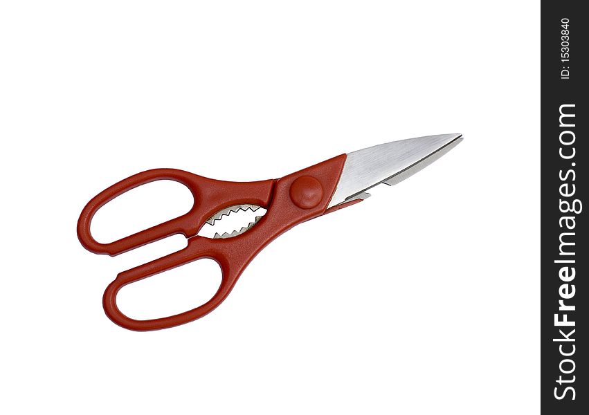 Scissors on a white background