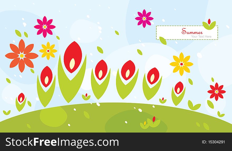 Abstract summer background (flowers, meadow)