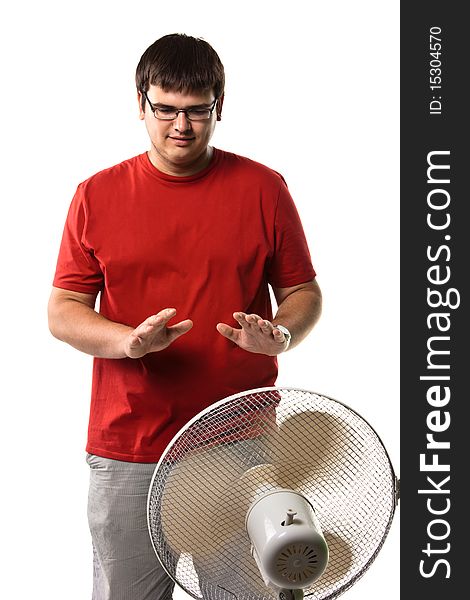 Man with fan