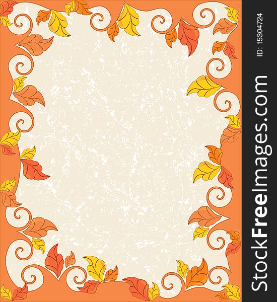 Beautiful ornate autumn frame with swirled elements