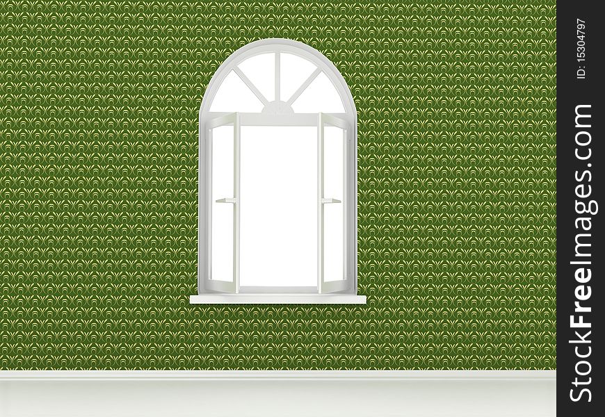 Open window. 3d rendered image