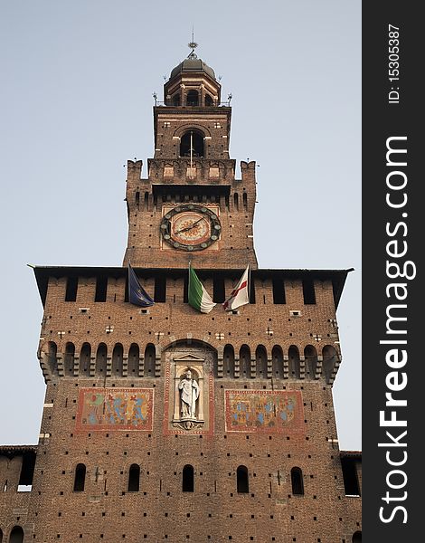 Sfozesco Castle in Milan, Italy