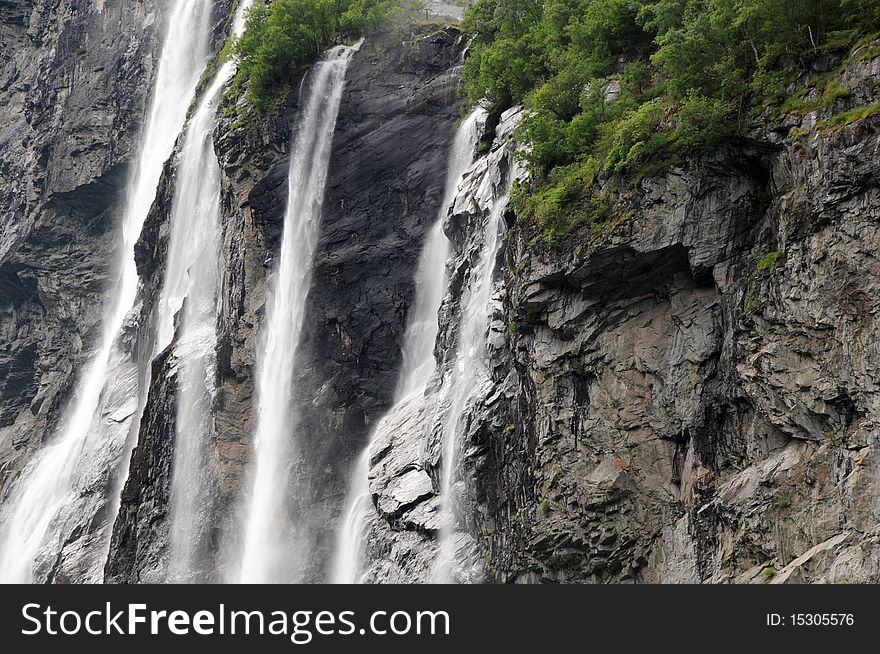Seven Sisters waterfall on Geirangerfjord