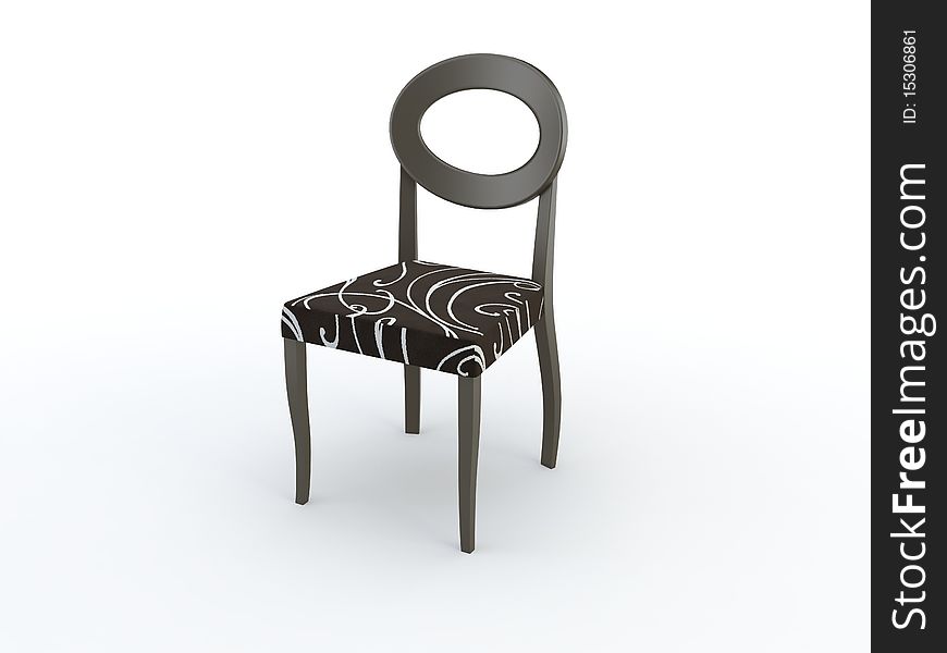 Black 3d chair on the white background. Black 3d chair on the white background
