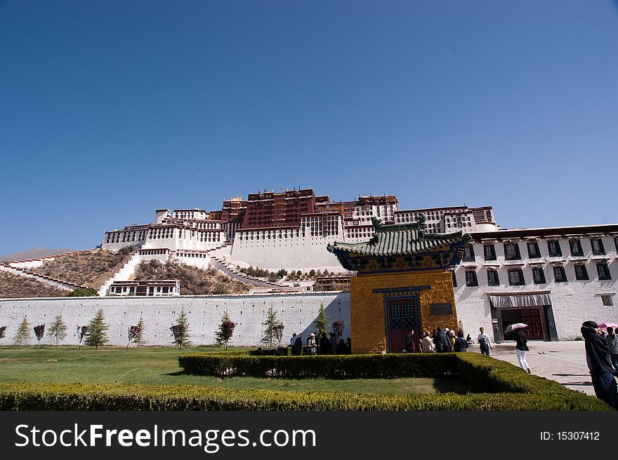 The great potala palace in tibet China in fine weather. The great potala palace in tibet China in fine weather