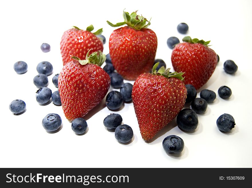 Strawberries and blueberries for creating a healthy snack