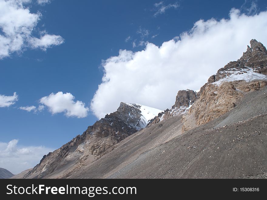 Mount everest with snow covered in summer