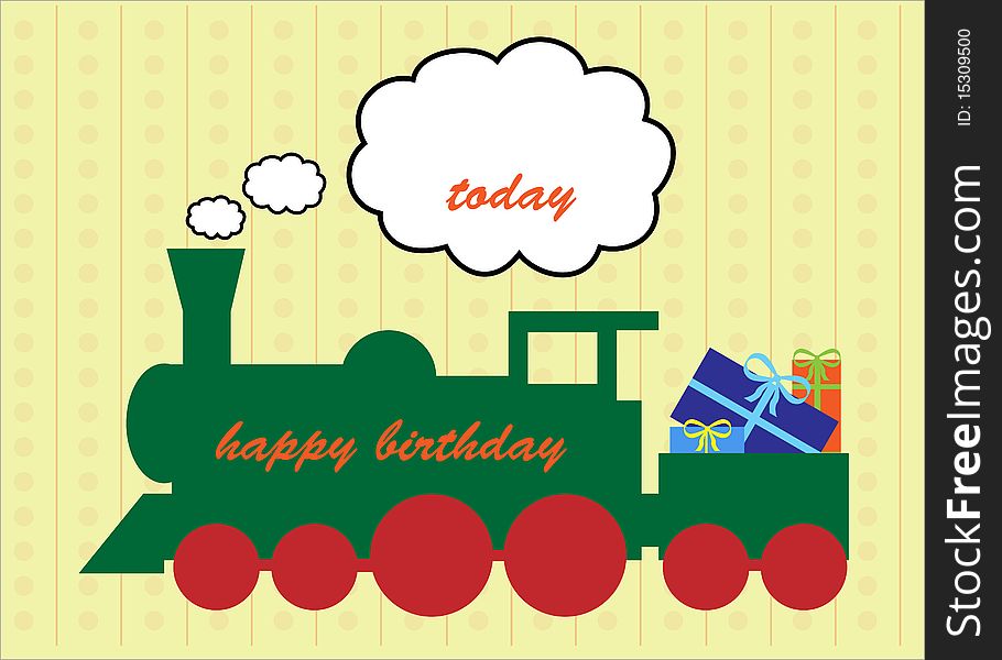 Happy Birthday Train Greeting Card