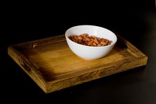 Bowl With Almonds On Wooden Tray Royalty Free Stock Photo Bowl With Almonds On Wooden Tray Royalty Free Stock Photo