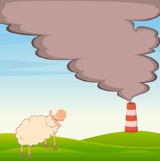 Sheep Looks As A Factory Royalty Free Stock Photo Sheep Looks As A Factory Royalty Free Stock Photo