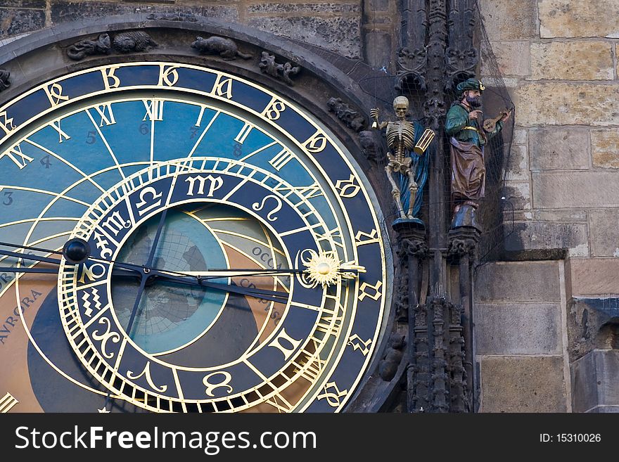 Astronomical clock in Prague, Czech republic