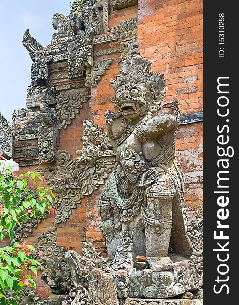 Traditional statue at Balinese Temple, Bali island, Indonesia. Traditional statue at Balinese Temple, Bali island, Indonesia