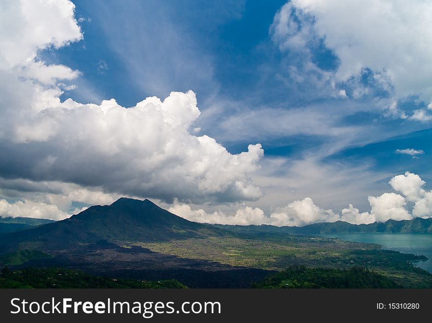 Volcano of Mount Batur, Bali, Indonesia