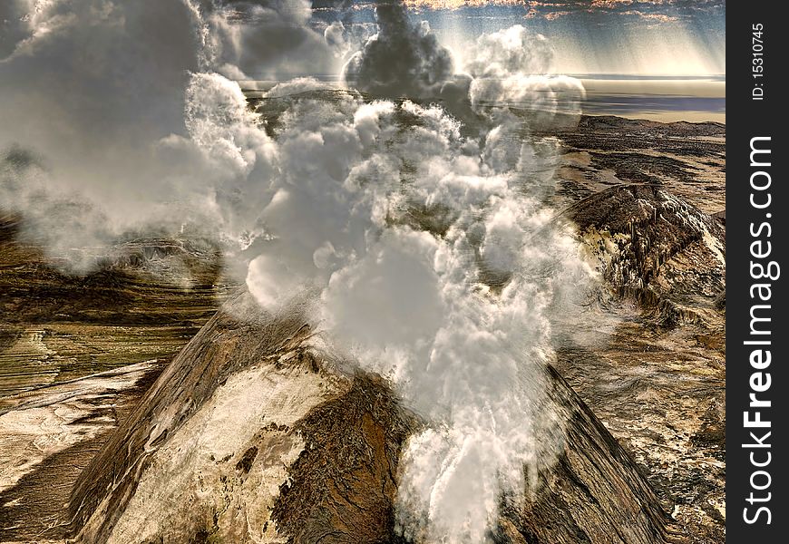 Beginning of the volcanic eruptions