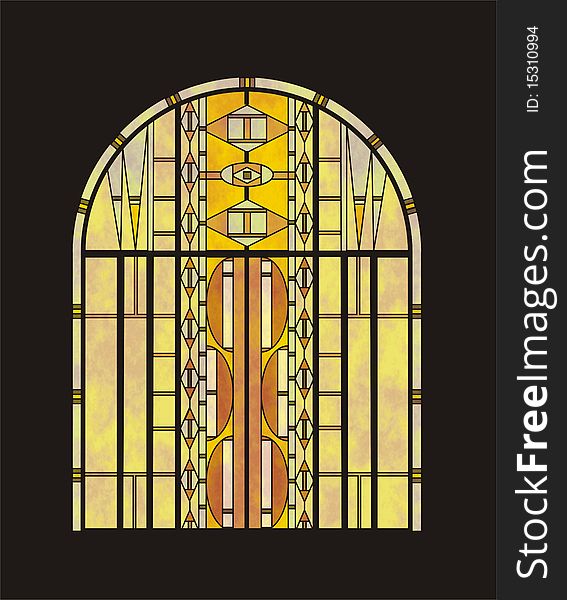 Stained glass window in vector