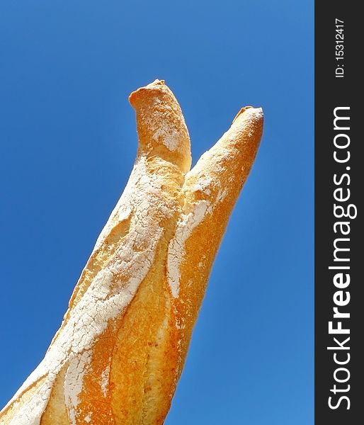 Baguette Isolated On Blue