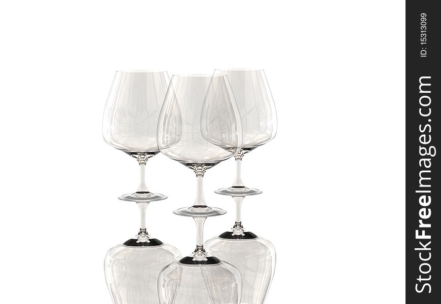 Pure glass collection for drinks with reflection