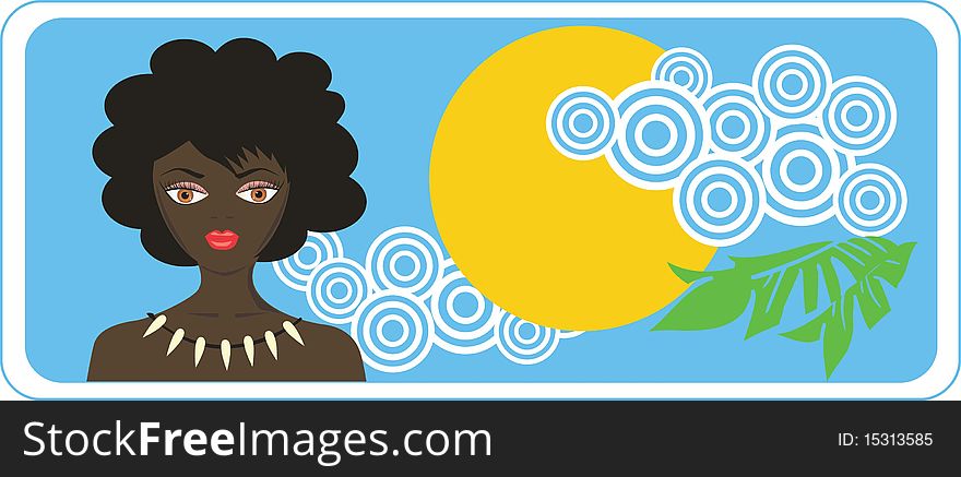 Vector background of an African girl. Vector background of an African girl