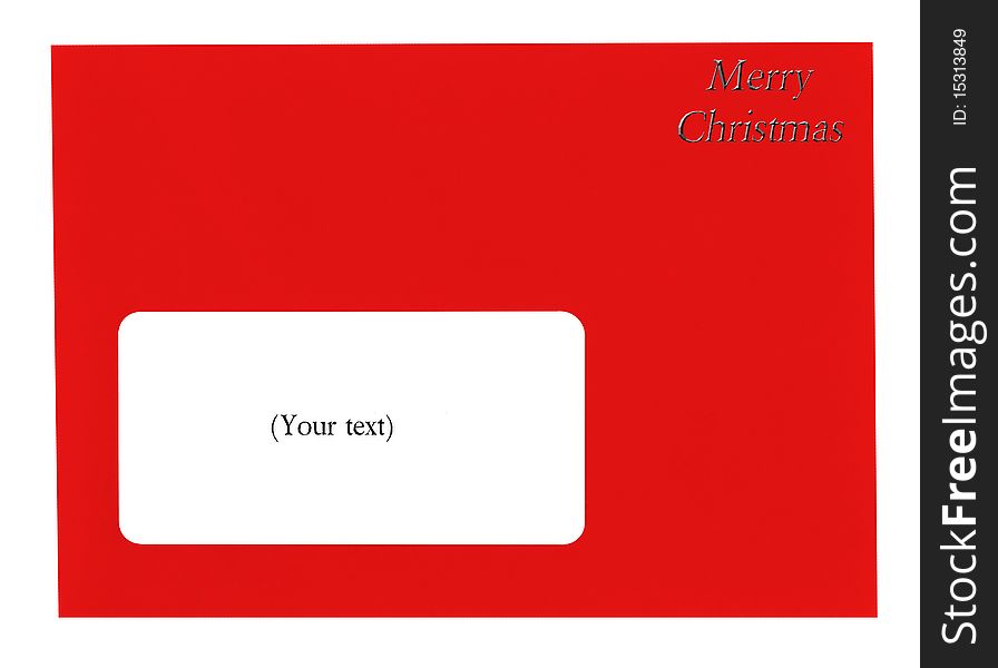 A Christmas envelope, isolated on white in a studio. A Christmas envelope, isolated on white in a studio.
