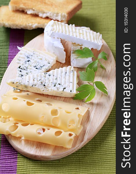Variety of cheeses
