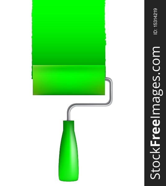 Illustration of the painting roller over white background