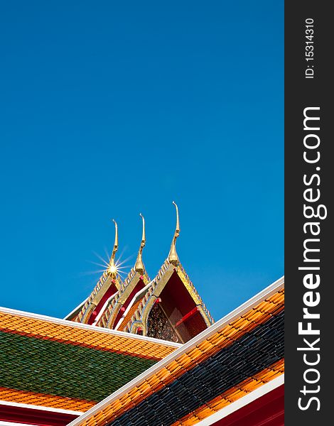 Roof of wat pho in thailand. Roof of wat pho in thailand