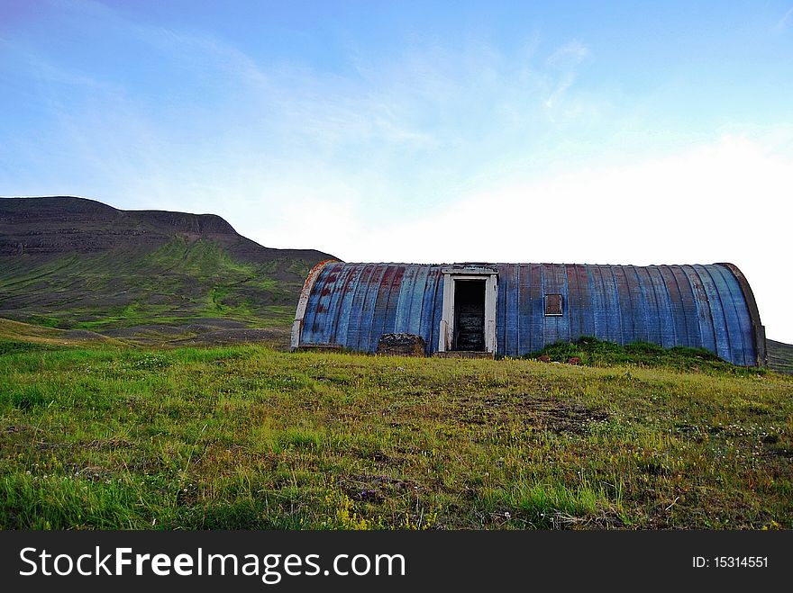 A deserted farmhouse in a valley in Northern-Iceland. A deserted farmhouse in a valley in Northern-Iceland