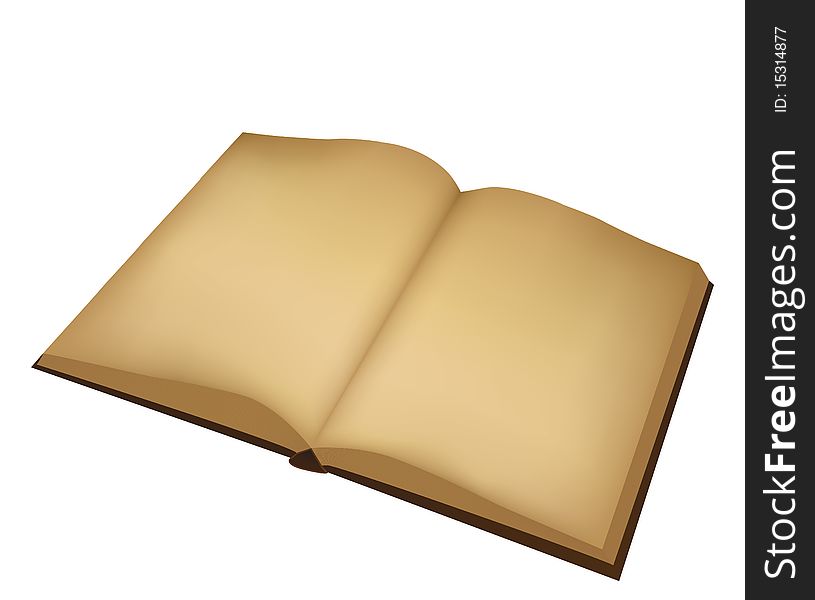 Illustration of the opened book isolated over white background