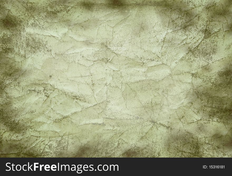 texture of the crushed paper with a green tint