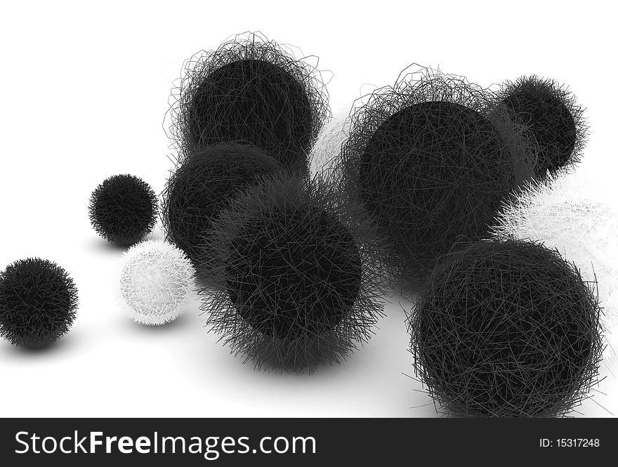 Black And White Fur Balls