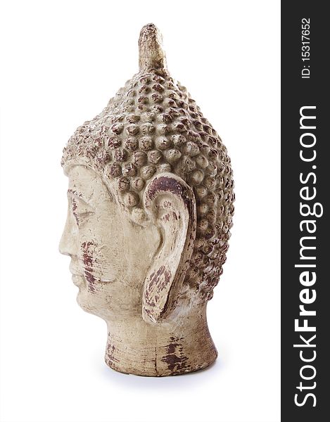 Buddha head isolated on white background