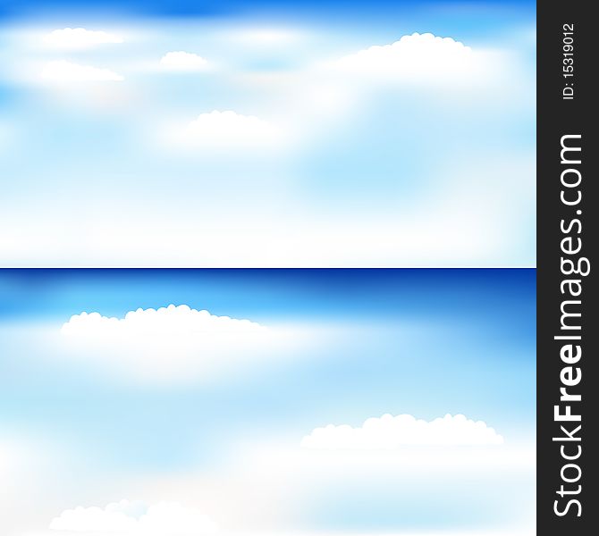 2 Beautiful Blue Backgrounds With Clouds. 2 Beautiful Blue Backgrounds With Clouds