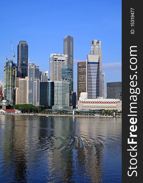 Singapore skyline,Business District, view from Marina Bay