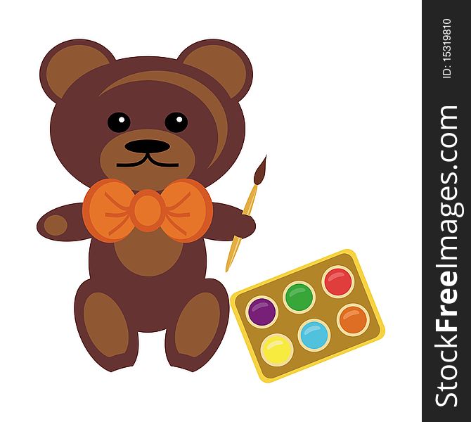 Teddy Bear With Paints