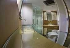 Luxury Yacht Continental 80, Master Bathroom Royalty Free Stock Photos Luxury Yacht Continental 80, Master Bathroom Royalty Free Stock Photos