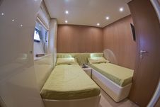 Luxury Yacht Continental 80, Guests Bedroom Stock Image Luxury Yacht Continental 80, Guests Bedroom Stock Image