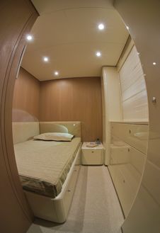 Luxury Yacht Continental 80, Second Guests Bedroom Royalty Free Stock Image Luxury Yacht Continental 80, Second Guests Bedroom Royalty Free Stock Image