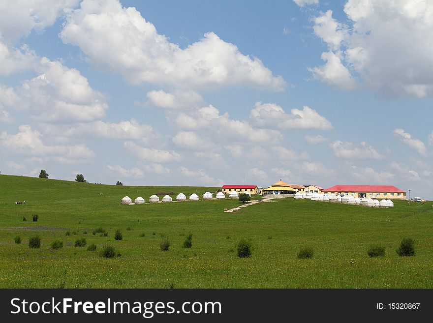 Beautiful landscape in grassland of Mongolia.
