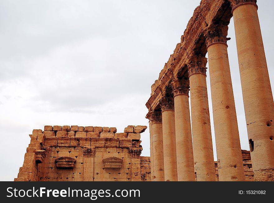 Ancient Roman time town in Palmyra (Tadmor), Syria. Greco-Roman & Persian Period. Ancient Roman time town in Palmyra (Tadmor), Syria. Greco-Roman & Persian Period