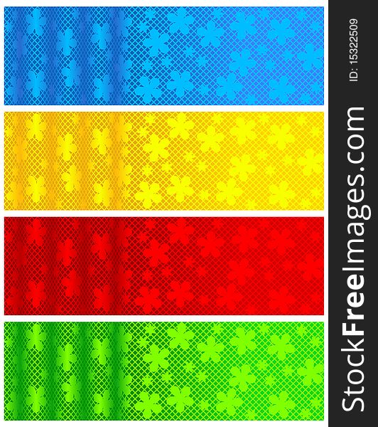 Illustration of an abstract banner in four colors. Illustration of an abstract banner in four colors.