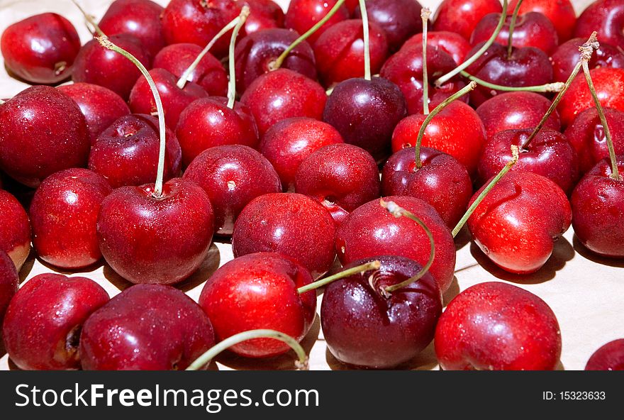 Still life with tasty cherries