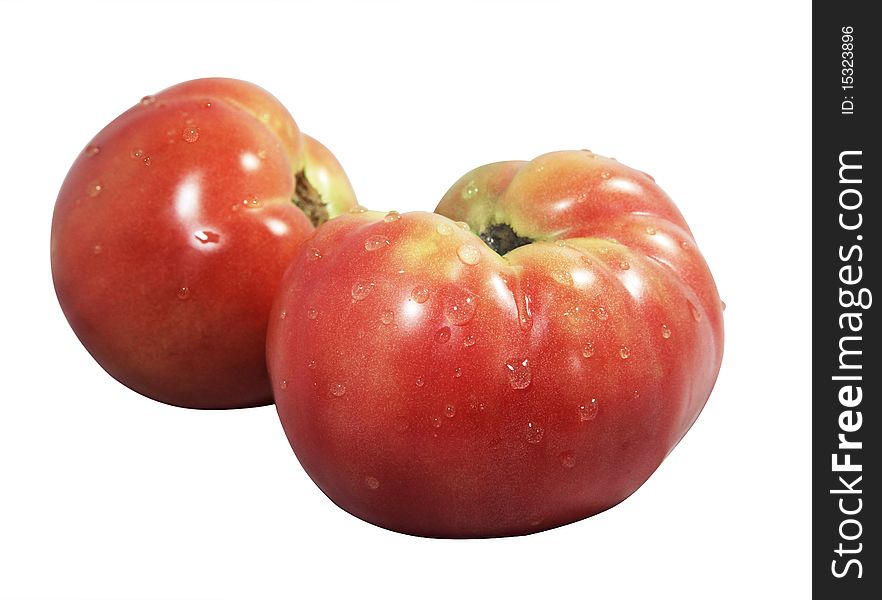 Single tomato isolated on white background. Single tomato isolated on white background