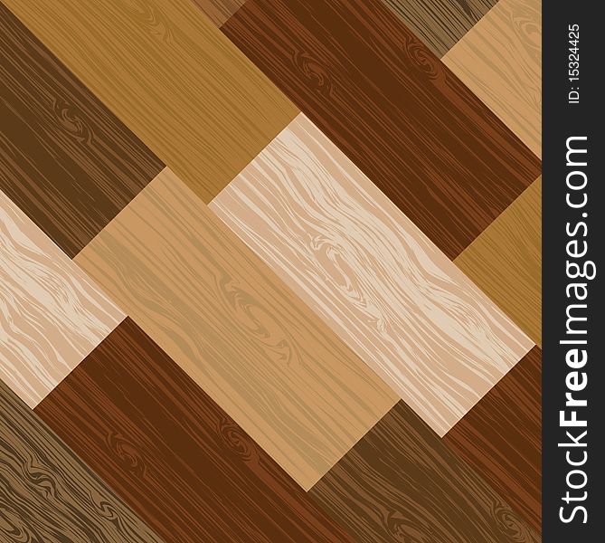 Illustration of a multicolored parquet board presented under an inclination