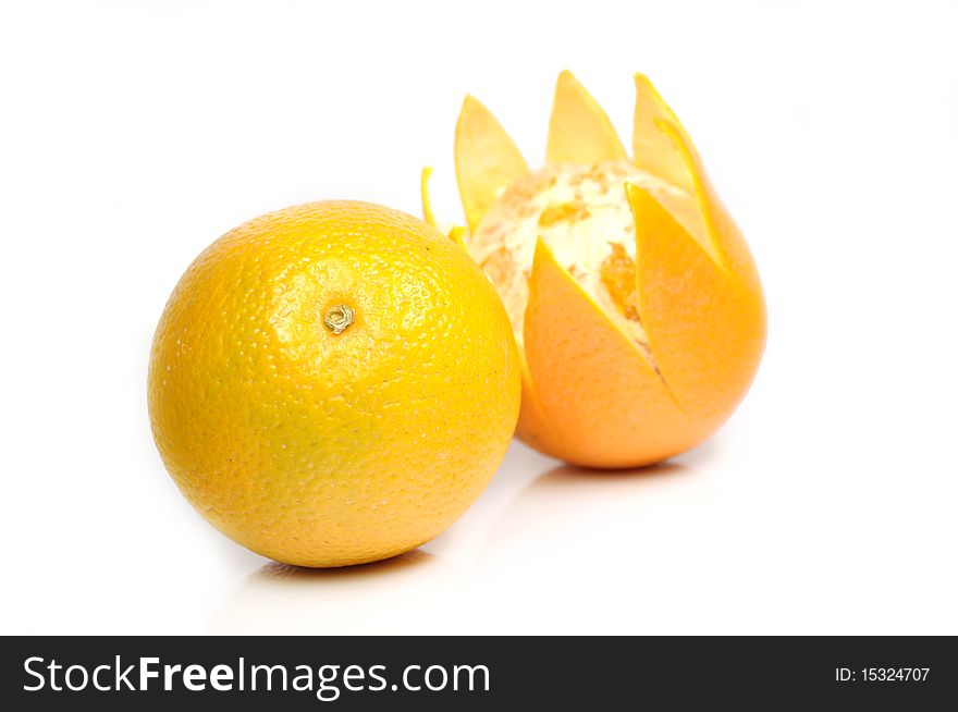 Orange fruit isolate on white.