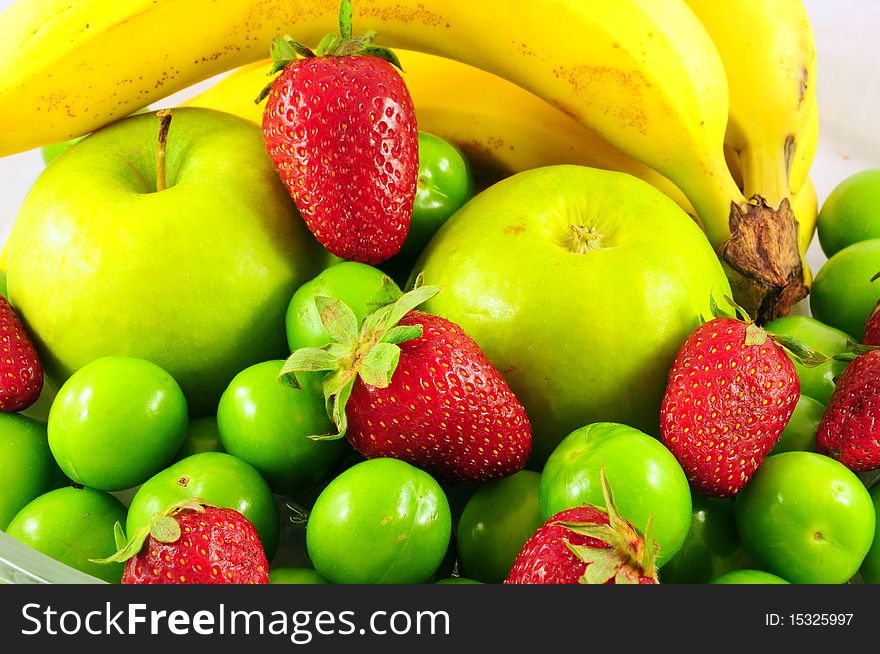 Variety of fruits as background